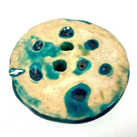 Vintage Flower Frogs Set Of 3 Clear, Carnival Glass, Ceramic - Picture 6 of 16